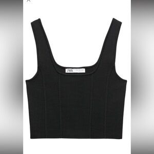 Zara knit Black Crop Top